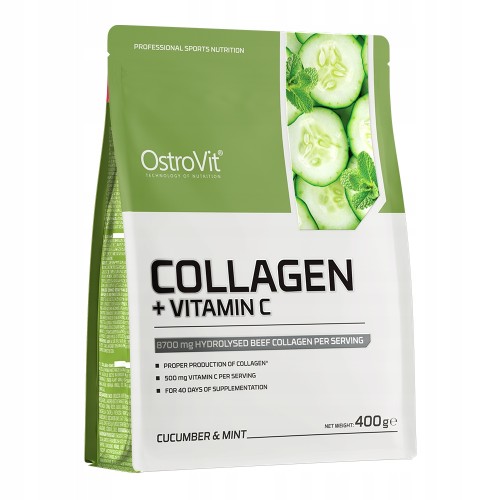 OstroVit Kolagen + Witamina C 400 g HYDROLIZAT w Proszku do Picia NA STAWY