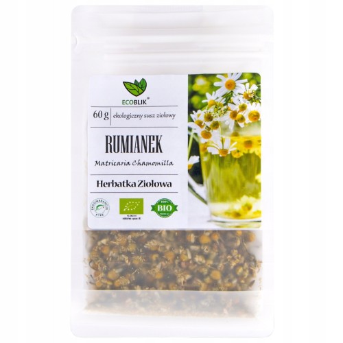 ECOBLIK Herbatka Ziołowa RUMIANEK BIO trawienie Suchy kaszel 60 g