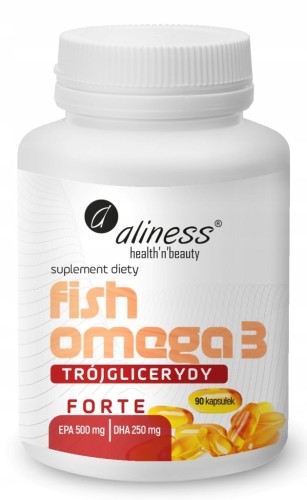 ALINESS FISH OMEGA 3 FORTE Trójglicerydy EPA DHA 500/250 SERCE MÓZG 90 kaps