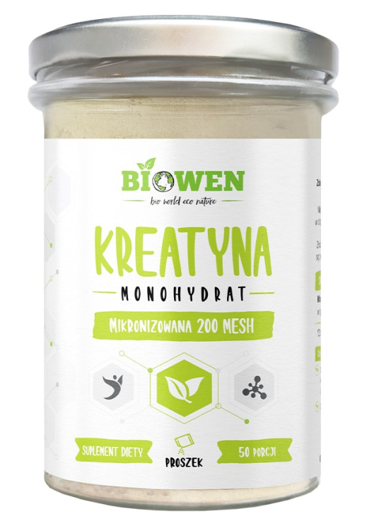 Biowen Kreatyna Monohydrat 250g Wydolność Siła mięśni Wydajność bezsmakowa