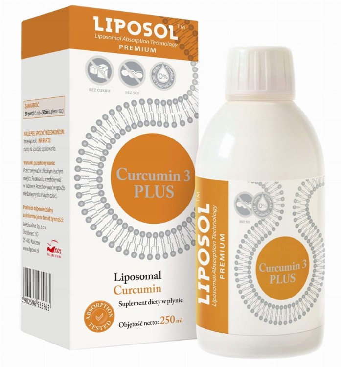 Liposol LIPOSOMALNA KURKUMINA Curcumin C3 Complex 250 ml Przeciwzapalna