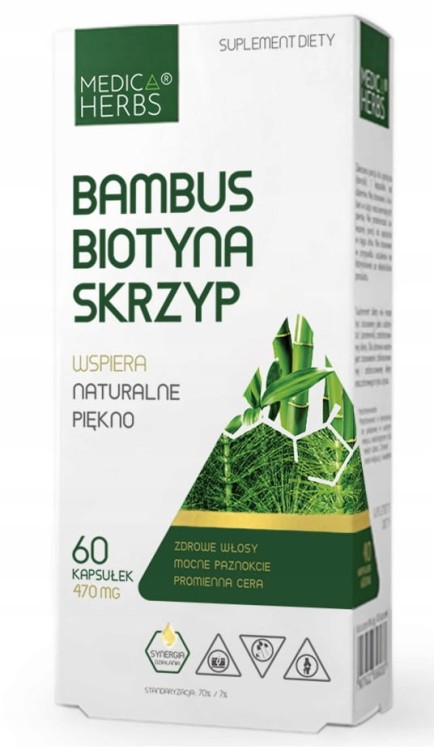 Medica Herbs Bambus Biotyna Skrzyp WŁOSY SKÓRA PAZNOKCIE Cera 60 kaps