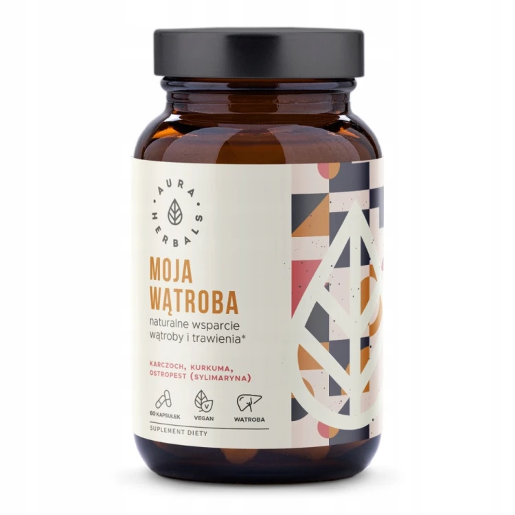 AURA HERBALS MOJA WĄTROBA KARCZOCH OSTROPEST 60kaps KURKUMA TRAWIENIE