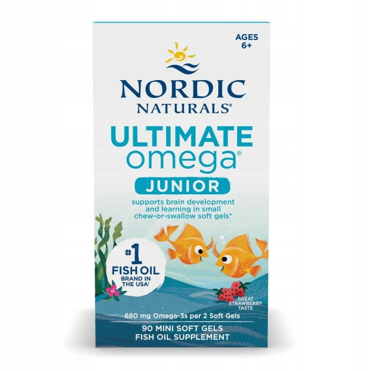 NORDIC NATURALS ULTIMATE OMEGA JUNIOR 90 caps OMEGA 3 Truskawka