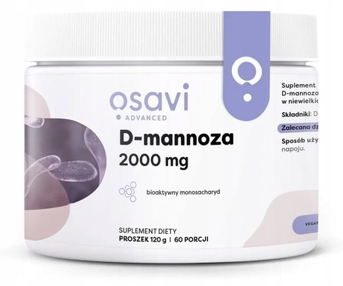 Osavi D-MANNOZA 2000mg BIOAKTYWNY MONOSACHARYD UKŁAD MOCZOWY PĘCHERZ 120g