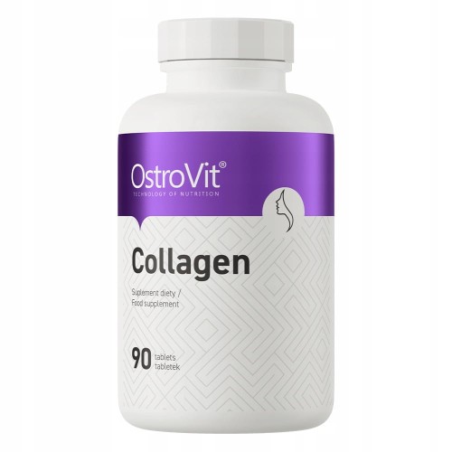 OstroVit Collagen 90 tabs KOLAGEN Wołowy MOCNE KOŚCI STAWY 3000 mg