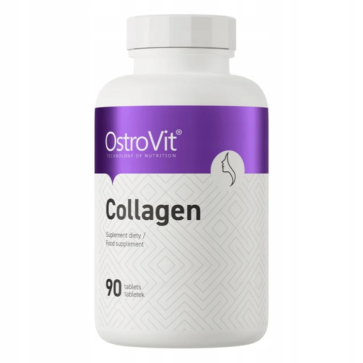 OstroVit Collagen 90 tabs KOLAGEN Wołowy MOCNE KOŚCI STAWY 3000 mg