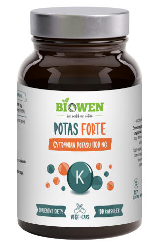 Biowen POTAS FORTE 1100mg Cytrynian Potasu SERCE CIŚNIENIE Mięśnie 100 kaps