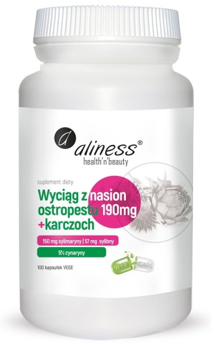 Aliness OSTROPEST PLAMISTY ekstrakt + KARCZOCH 100 kapsułek VEGE Wątroba