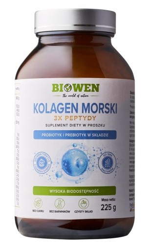 Biowen Kolagen Morski Typu I i III z Dzikiego Dorsza Proszek 225 g