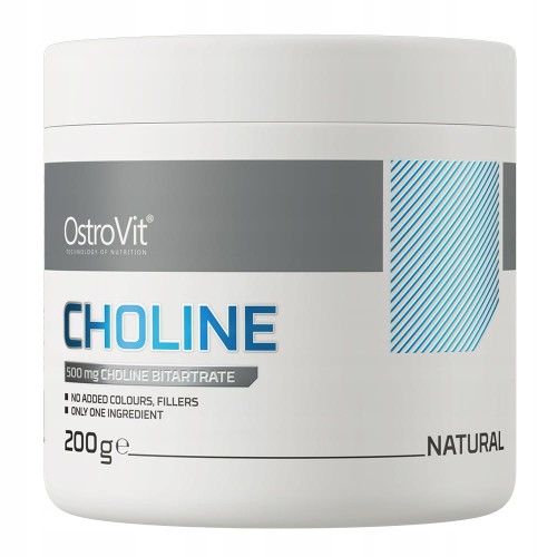 OstroVit Cholina 200 g NA WĄTROBĘ BEZ ZBĘDNYCH DODATKÓW Metabolizm Tłuszczu