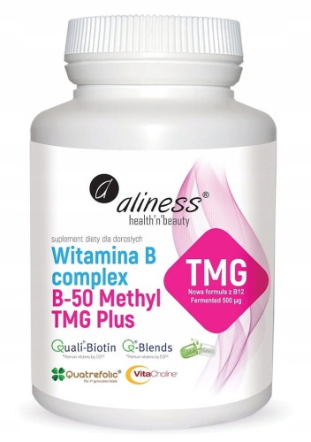 Aliness Witamina B Complex METYLOWANA B-50 TMG 100k B1 B2 B6 Układ NERWOWY