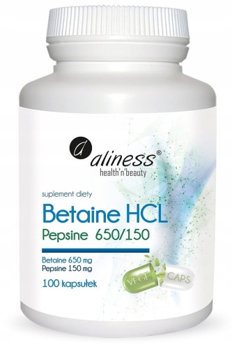 Aliness BETAINE HCL 100k PEPSYNA betaina TRAWIENIE Metabolizm Kwas Solny