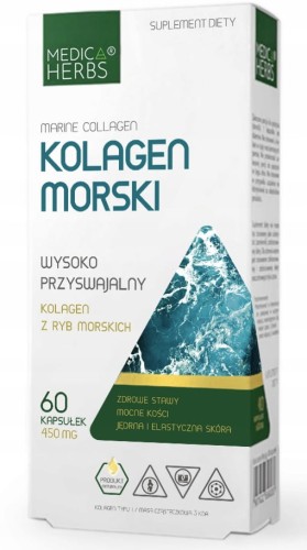 MEDICA HERBS KOLAGEN MORSKI Collagen Jędrna skóra Wsparcie stawów 60kaps