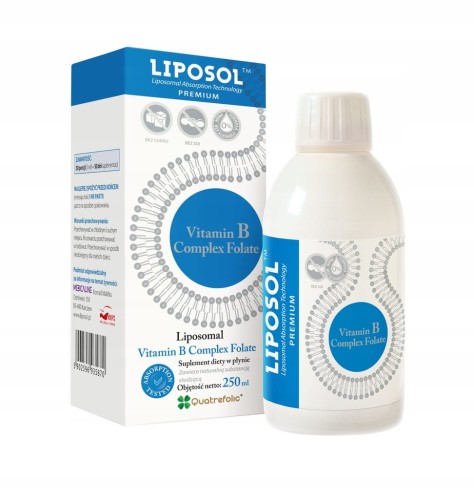 Aliness Liposol B Complex Folate 100%TM - 250 ml Zmęczenie Wsparcie oczu