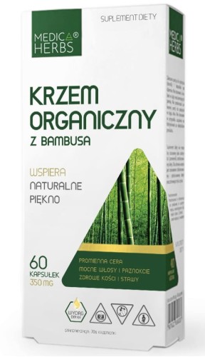Medica Herbs Krzem organiczny z bambusa 350 mg SKÓRA WŁOSY PAZNOKCIE 60 kap