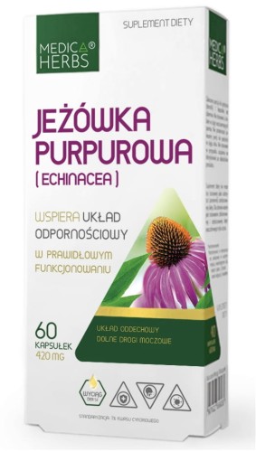 Medica Herbs Jeżówka Purpurowa Ekstrakt 420mg 60k Układ Oddechowy ODPORNOŚĆ