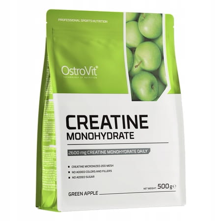 OstroVit Creatine Monohydrate 500 g KREATYNA MONOHYDRAT Zielone jabłko