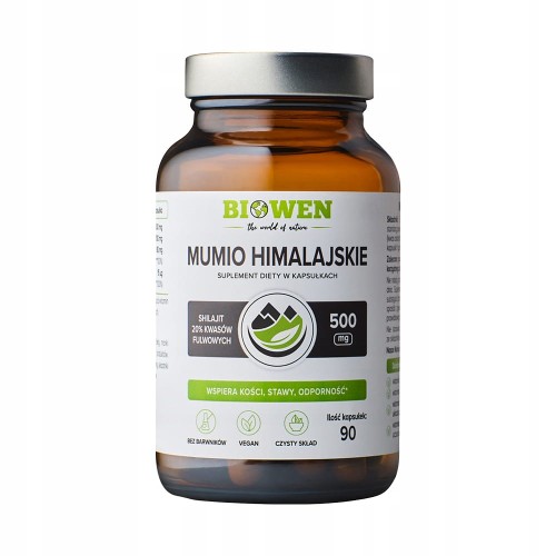 Biowen MUMIO HIMALAJSKIE SHILAJIT 500 mg 90 kaps ENERGIA ADAPTOGEN STRES