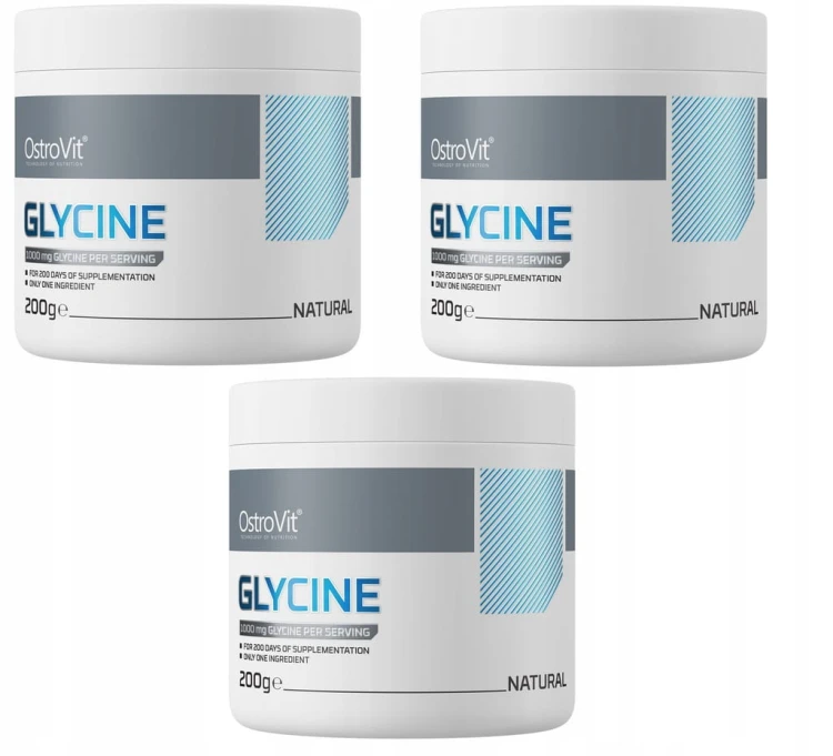 OstroVit Glicyna 200 g GLYCINE NATURALNA CZYSTA 1000 mg 200 PORCJI Pamięć