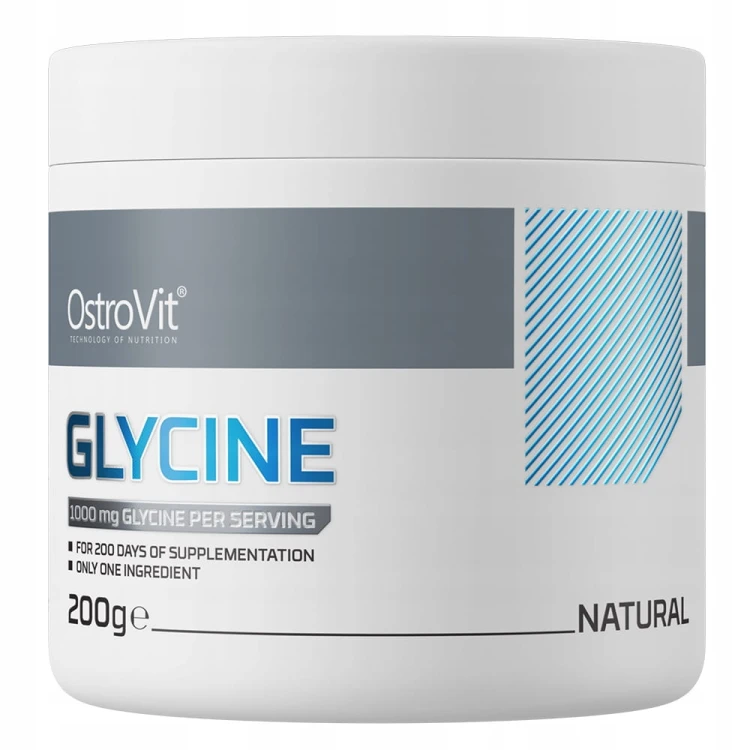 OstroVit Glicyna 200 g GLYCINE NATURALNA CZYSTA 1000 mg 200 PORCJI Pamięć