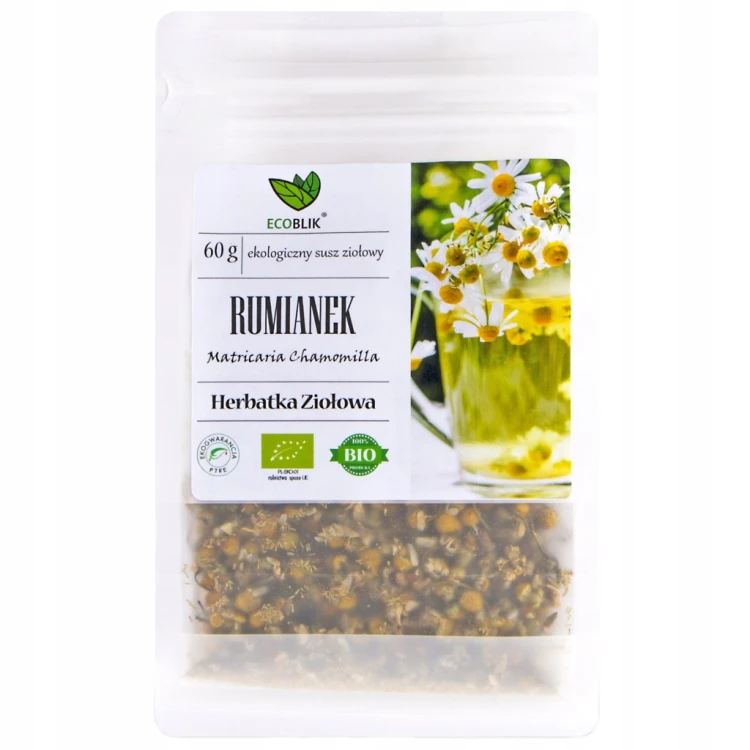 ECOBLIK Herbatka Ziołowa RUMIANEK BIO trawienie Suchy kaszel 60 g