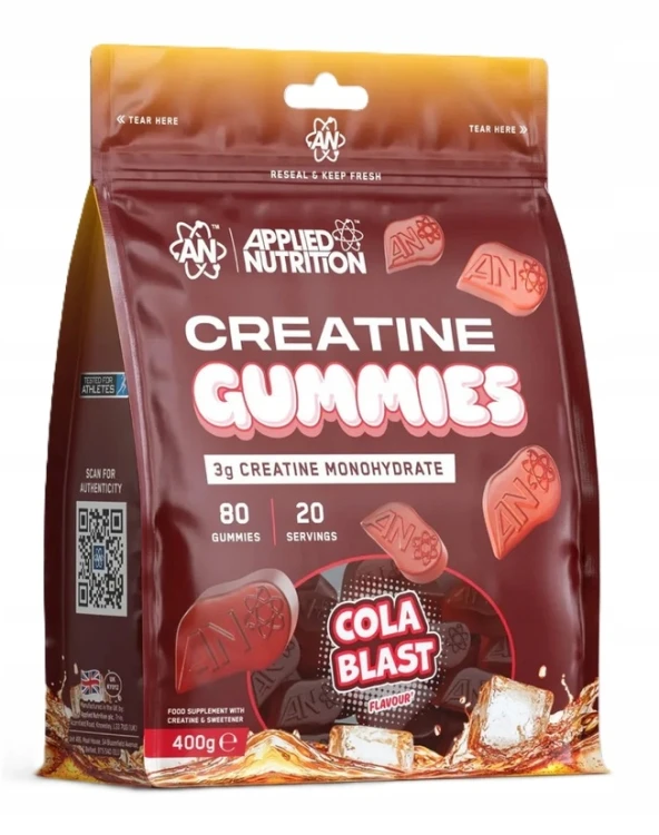 Applied Nutrition Creatine 3000mg 400g 80 żelków Monohydrat Kreatyny Cola