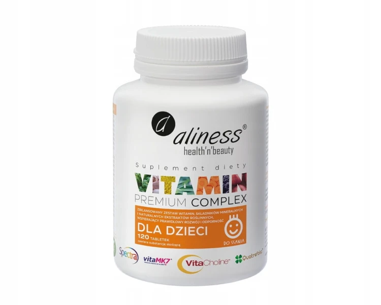 Aliness WITAMINY KOMPLEKS do ssania DLA DZIECI Multiwitamina 120 tab